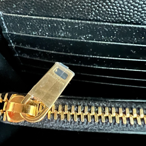 ๐SOLD๐ SAINT LAURENT Large Black WOC Grain de Poudre Wallet on Chain Monogram - Picture 13 of 16